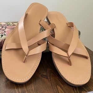 Madewell The Boardwalk Thong Sandal in Leather - Size 9